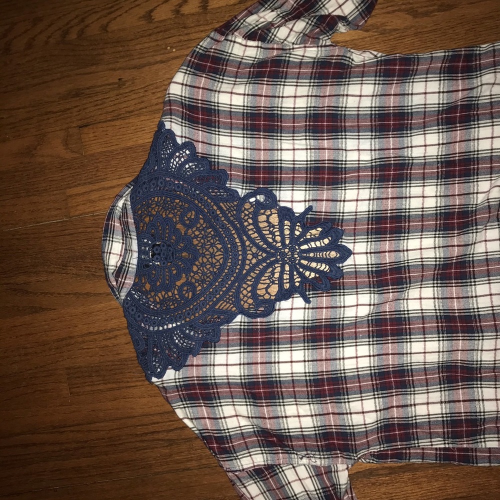 Flannel With Lace Back